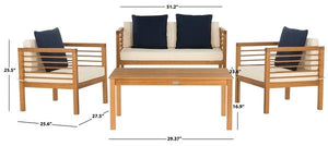 Alda 4 Piece Outdoor Set With Accent Pillows Design: PAT7033A - New Orleans Habitat for Humanity ReStore Elysian Fields