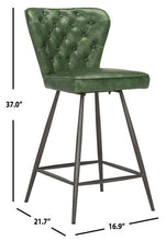 Load image into Gallery viewer, Ashby Mid Century Modern Leather Tufted Swivel Counter Stool Design: FOX1702B-SET2 - New Orleans Habitat for Humanity ReStore Elysian Fields
