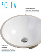 Load image into Gallery viewer, Nerida Porcelain Ceramic Round 17 Inch White Undermount Bathroom Sink Design: BSK5404A
