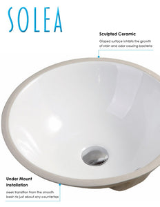 Nerida Porcelain Ceramic Round 17 Inch White Undermount Bathroom Sink Design: BSK5404A