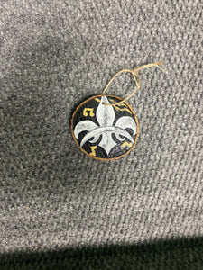 Fleur de lis Hand - Painted Wooden Ornament - New Orleans Habitat for Humanity ReStore Elysian Fields