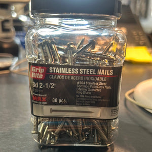 2-1/2” stainless steel deck nails 88pcs - New Orleans Habitat for Humanity ReStore Elysian Fields