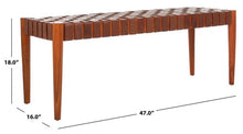 Load image into Gallery viewer, Amalia Leather Weave Bench Design: BCH1001A - New Orleans Habitat for Humanity ReStore Elysian Fields
