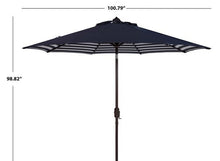 Load image into Gallery viewer, Athens Inside Out Striped 9ft Crank Outdoor Auto Tilt Umbrella Design: PAT8007A - New Orleans Habitat for Humanity ReStore Elysian Fields
