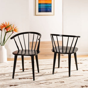 Blanchard 18'' H Black Curved Spindle Side Chair Set of 2 - New Orleans Habitat for Humanity ReStore Elysian Fields
