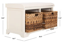 Load image into Gallery viewer, Freddy Wicker Storage Bench White - New Orleans Habitat for Humanity ReStore Elysian Fields
