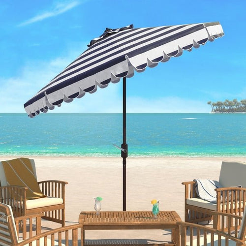 Maui Single Scallop Striped 9ft Crank Auto Tilt Umbrella Design: PAT8011C - New Orleans Habitat for Humanity ReStore Elysian Fields