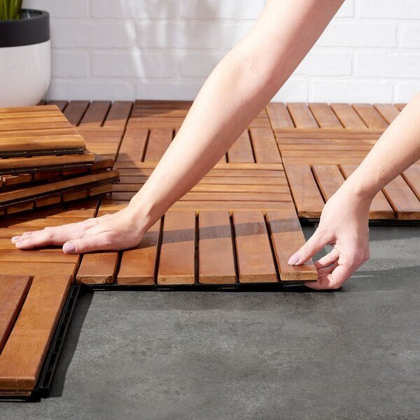 Osaka Wooden Floor Tiles 6 Slats-acacia Design: PAT7906A - New Orleans Habitat for Humanity ReStore Elysian Fields