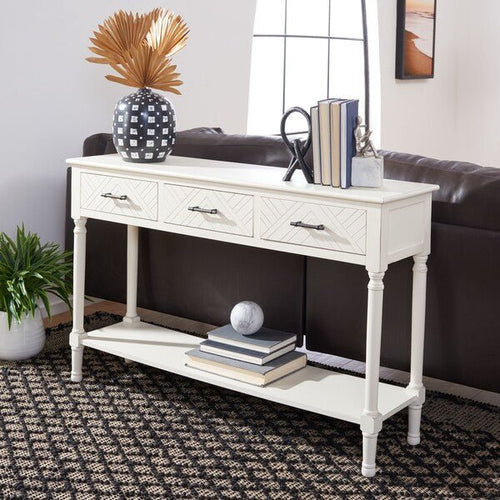 Peyton 3 Drawer Console Table White - New Orleans Habitat for Humanity ReStore Elysian Fields