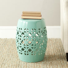 Load image into Gallery viewer, Robins Egg Blue Circle Lattice Garden Stool Design: ACS4508C - New Orleans Habitat for Humanity ReStore Elysian Fields
