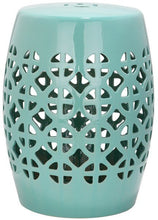 Load image into Gallery viewer, Robins Egg Blue Circle Lattice Garden Stool Design: ACS4508C - New Orleans Habitat for Humanity ReStore Elysian Fields
