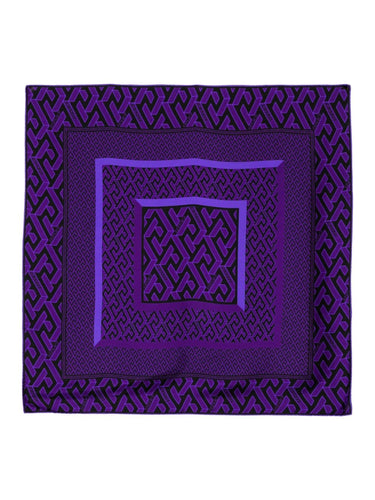 Versace La Greca Print Silk Scarf - Purple - New Orleans Habitat for Humanity ReStore Elysian Fields