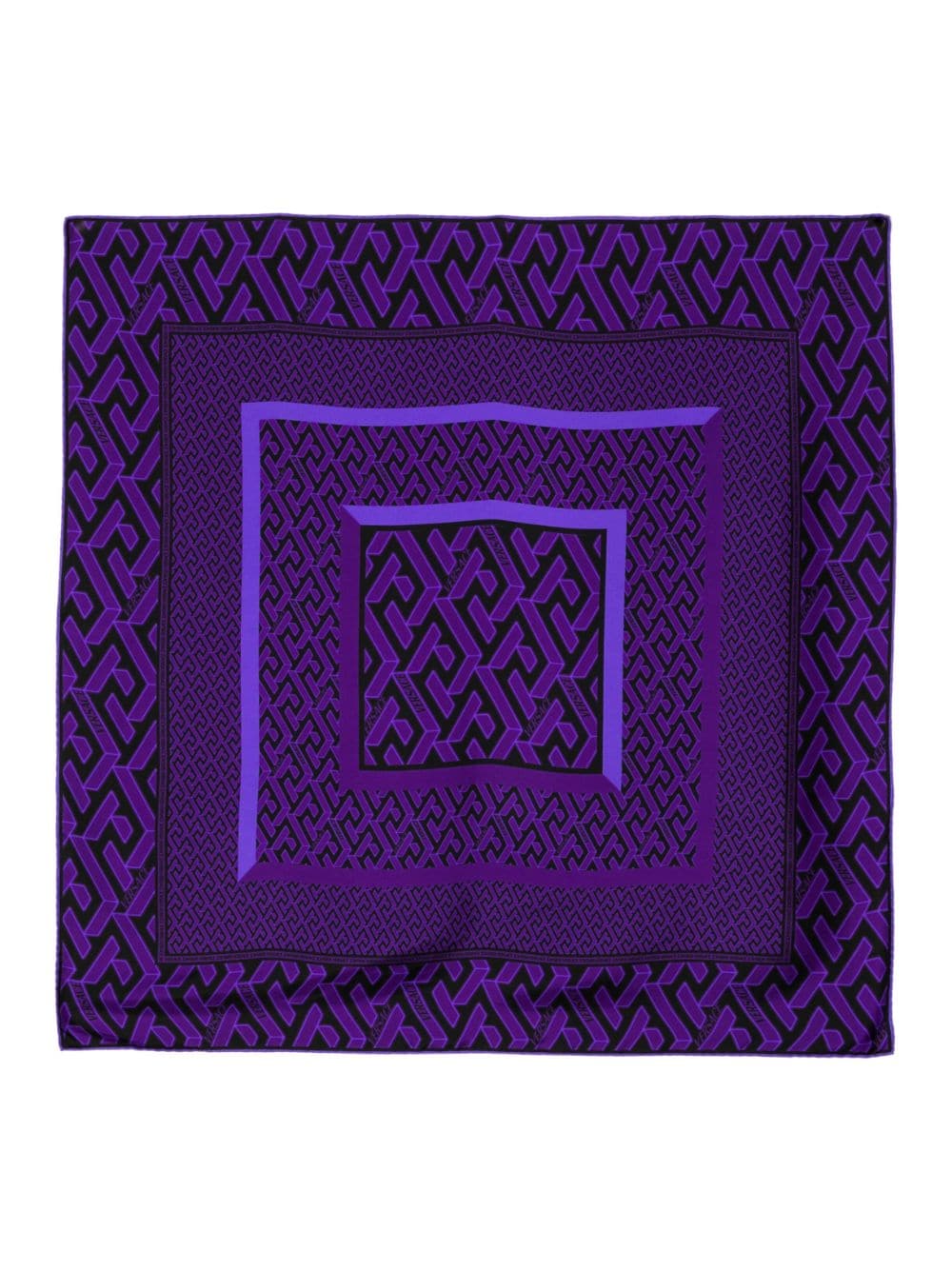 Versace La Greca Print Silk Scarf - Purple - New Orleans Habitat for Humanity ReStore Elysian Fields