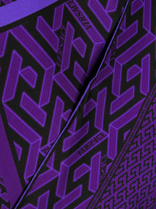 Versace La Greca Print Silk Scarf - Purple - New Orleans Habitat for Humanity ReStore Elysian Fields